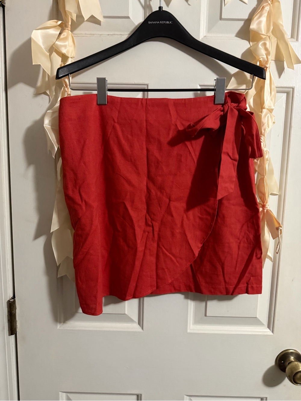 Women’s Red Wrap Skirt with Side Tie